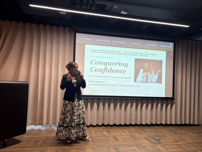 Neelu speaking on Conquering Confidence at Wipro