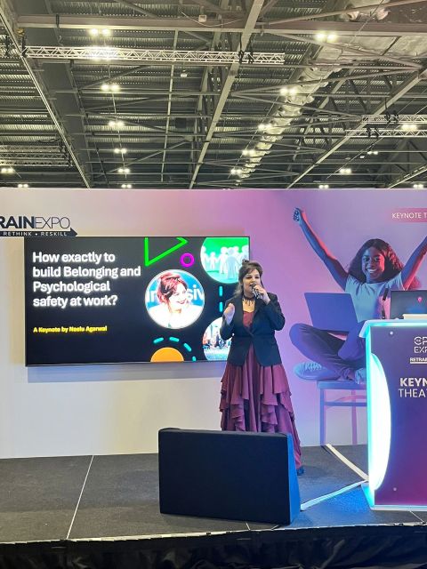 Neelu speaking at ExCeL London